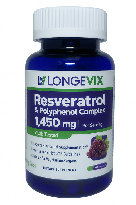 Resveratrol® 590 mg – Extracto Puro de Vino Tinto (60 cápsulas)